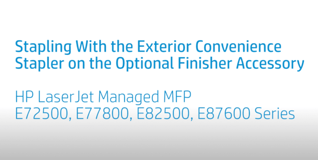 Stapling With the Exterior Convenience Stapler