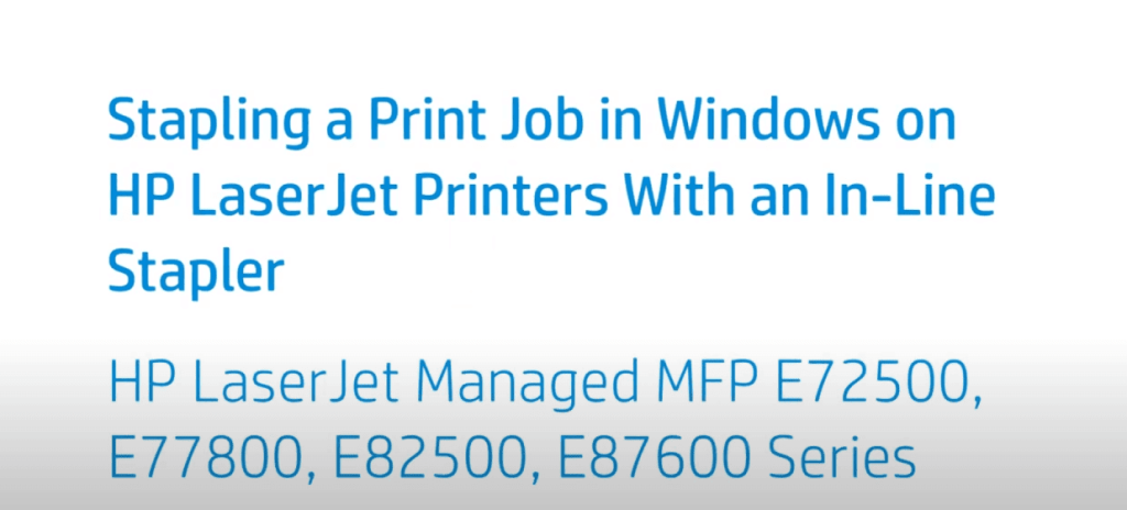 Stapling a Print Job in Windows on HP LaserJet