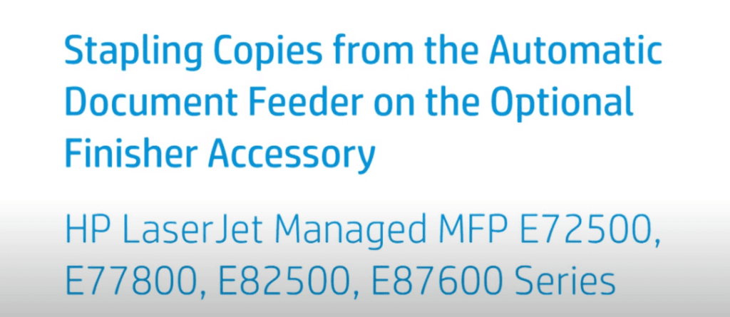 Stapling Copies from the Automatic Document Feeder