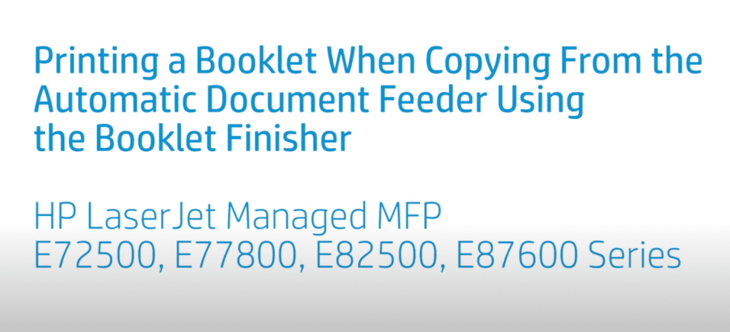 Printing a Booklet When Copying