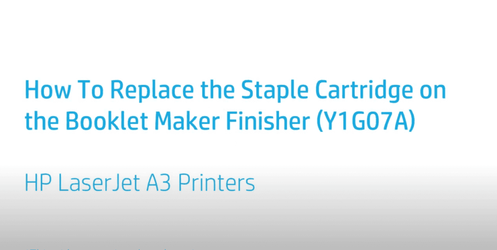 Staple Cartridge on the Booklet Maker Finisher