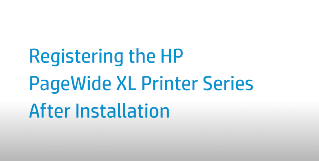 Registering the HP PageWide