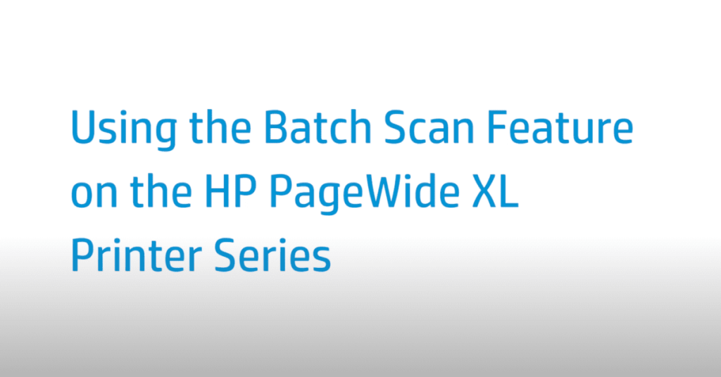 Using the Batch Scan Feature