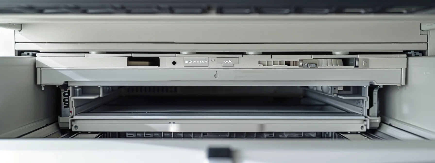 an open canon photocopier revealing a toner cartridge and drum unit, showcasing signs of internal spillage and wear and tear, with a focus on diagnosing toner leakage accurately.