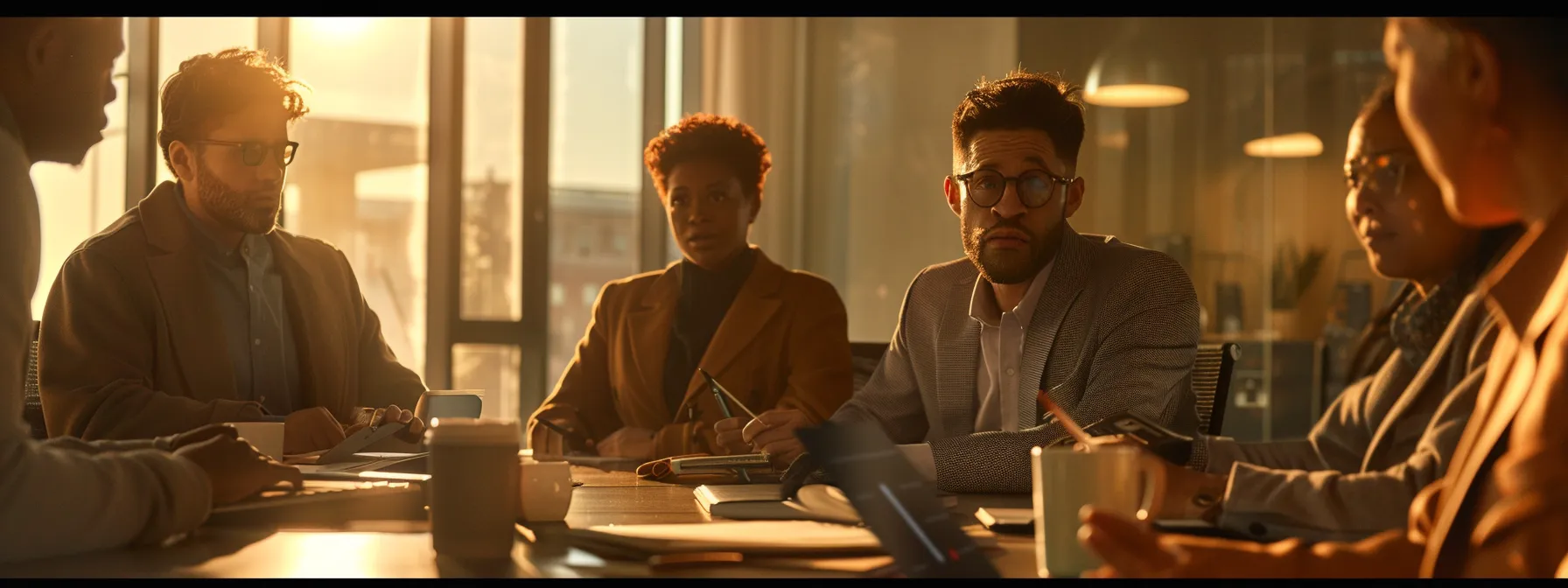 Choosing the Right Cloud-Based Phone System for Your Small Business 16 a diverse team of small business employees gathered around a sleek, modern cloud-based phone system, eagerly learning its features during a training session.