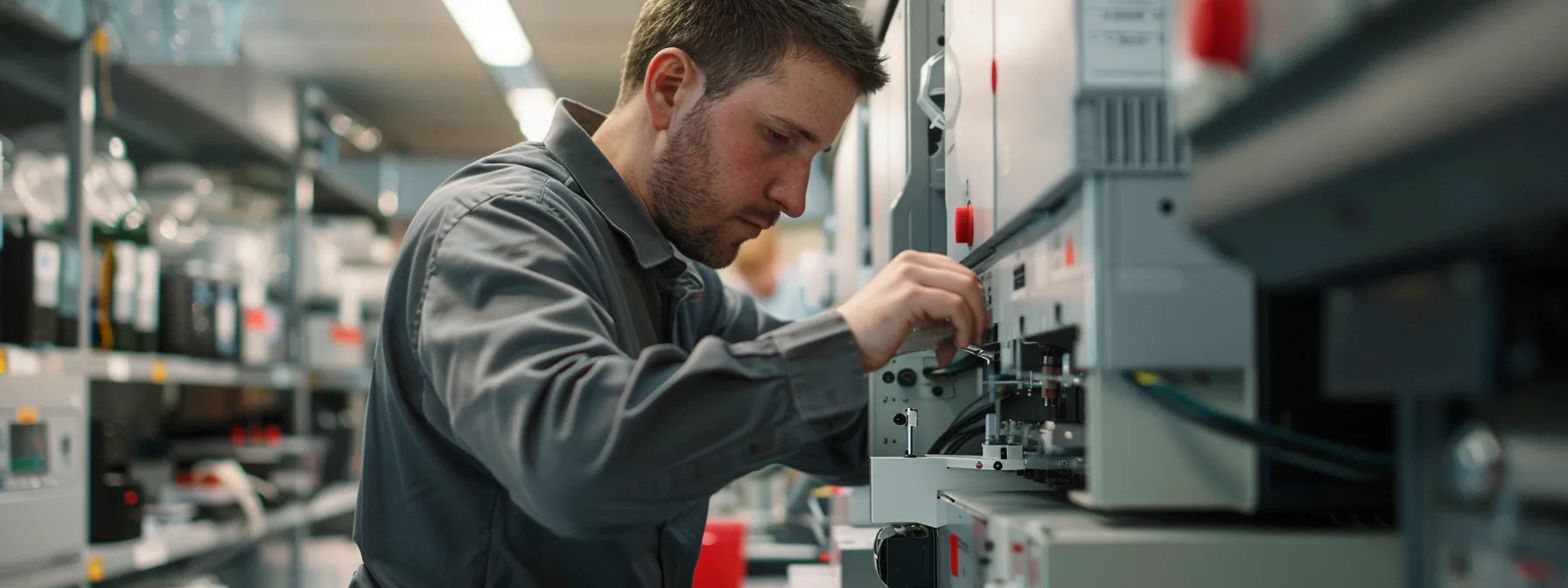 Enhance Your Ricoh Copier's Efficiency: Essential Maintenance Strategies 11 a technician carefully inspecting the internal mechanisms of a ricoh copier during a preventative maintenance check.