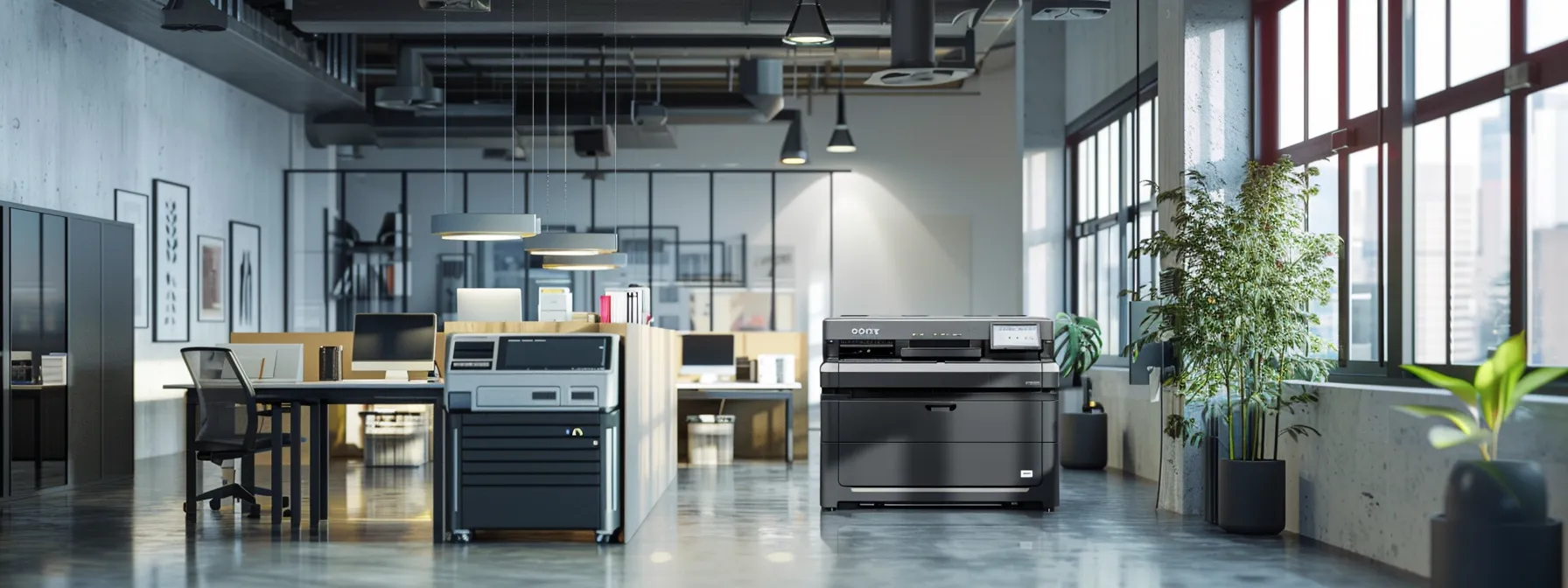 Discovering the Most Reliable Large Format Printer Brands 9 a sleek large-format printer with vibrant color output stands confidently in a bustling office setting, showcasing its reliability and superior performance.