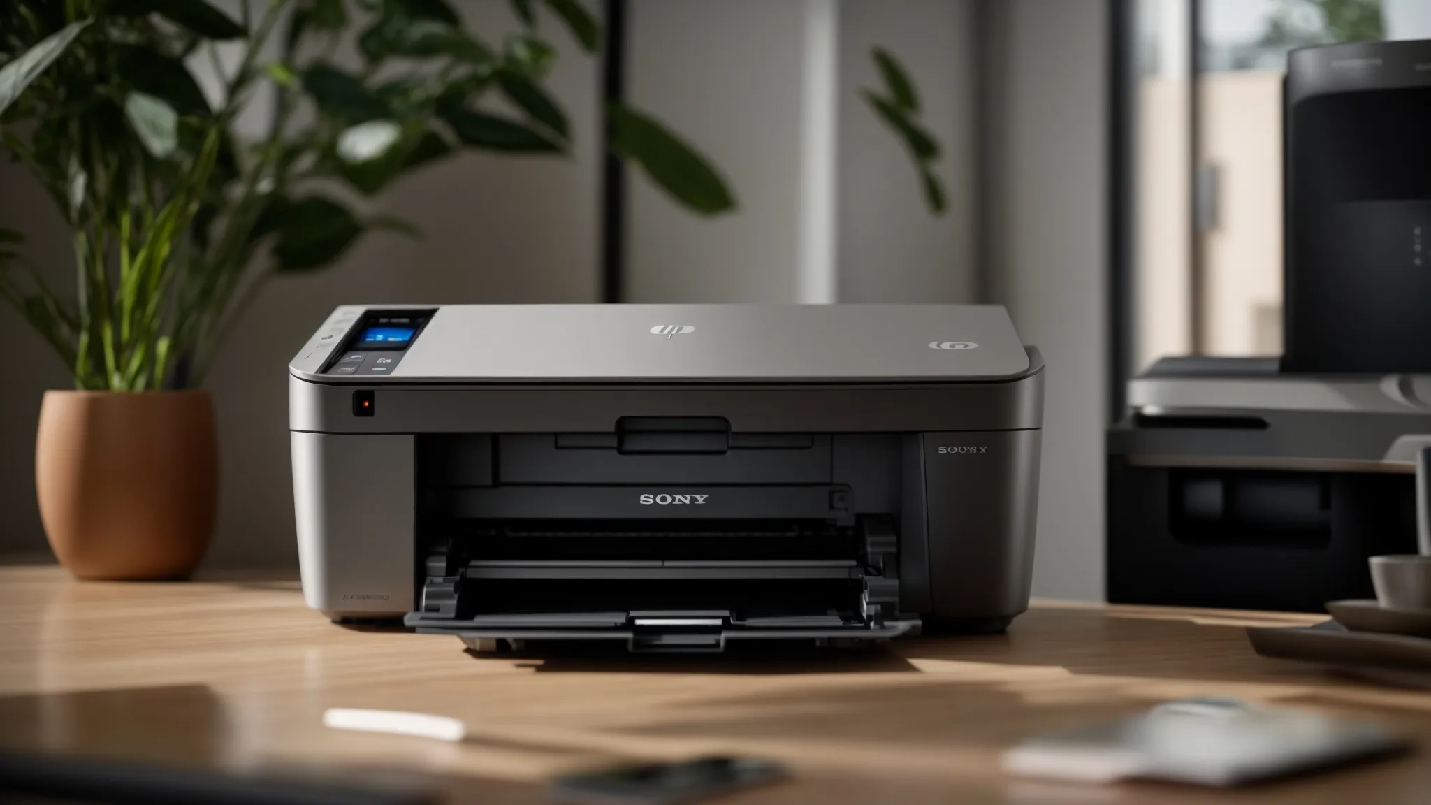 Effective Solutions for HP LaserJet Printer Problems and Repairs 14 a sleek hp laserjet printer surrounded by high-quality consumables and advanced features, with secure network connections in the background, optimizing performance and productivity.