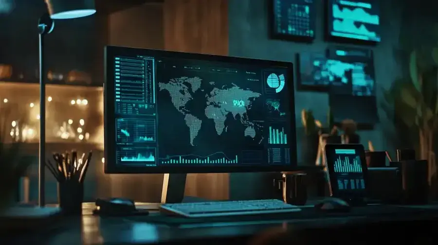 How Proactive Managed IT Services Help Small Businesses Stay Ahead of the Curve 13 Image of a corporate office with a digital wellness app, emphasizing 1-800 Office Solutions and workplace productivity.