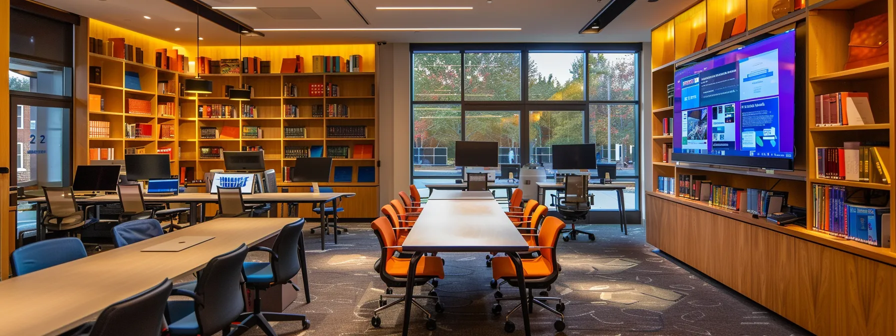 a captivating workspace brimming with vibrant learning resources, showcasing an array of insightful books, sleek digital devices displaying online courses, and dynamic conference materials on identity and access management, all illuminated by soft, focused lighting to inspire knowledge and innovation.