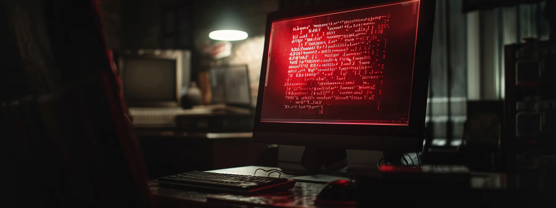 What Is Ransomware: Understanding Its Mechanisms and Removal Strategies 9 a dramatic close-up of a computer screen displaying a menacing ransomware message in bold red letters, with ominous shadows and a darkened room atmosphere conveying a sense of urgency and threat in cybersecurity.