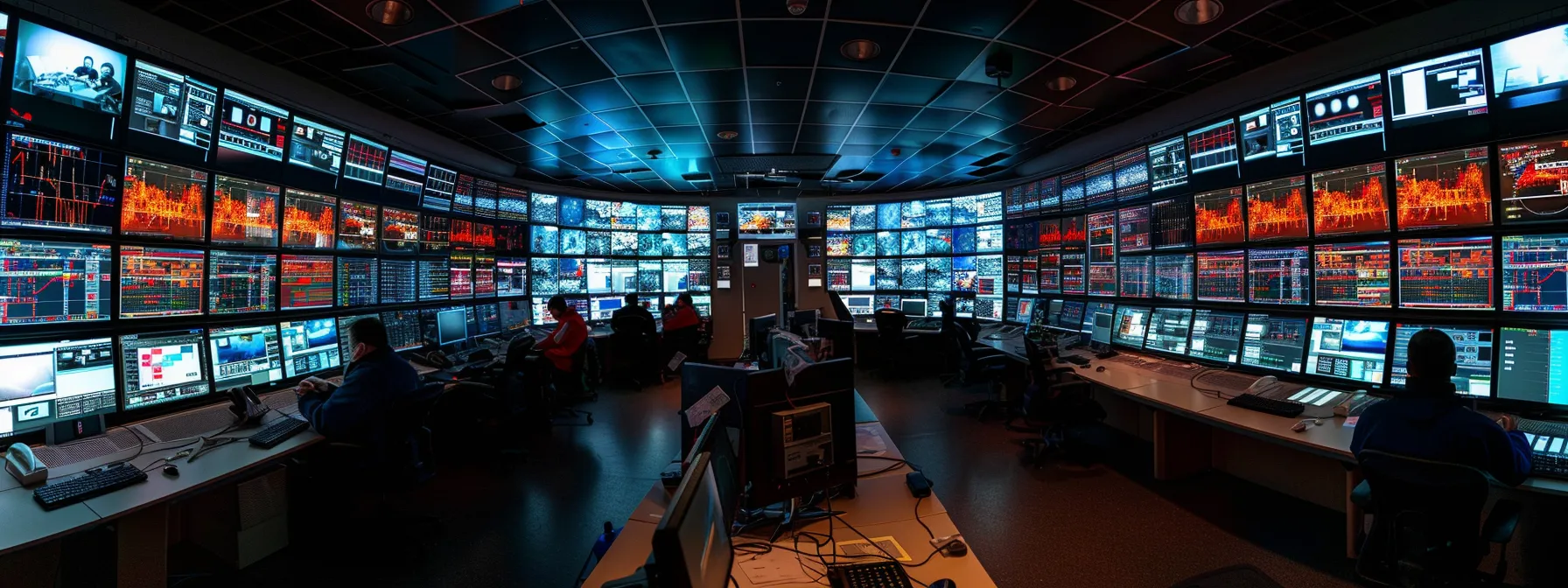 a dynamic, futuristic control room filled with glowing screens and data visualizations, showcasing advanced cloud management strategies and metrics, illuminated by ambient light to create an innovative atmosphere.