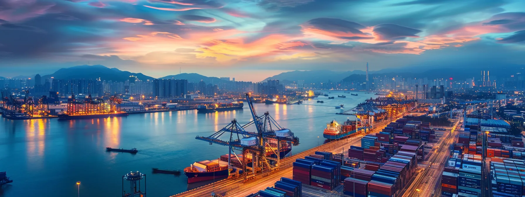 Container Management Solutions for Modern Challenges 12 a dynamic, high-tech shipping port is illuminated at dawn, showcasing advanced container management systems and cloud-native technologies in action, symbolizing the future of secure and efficient logistics.