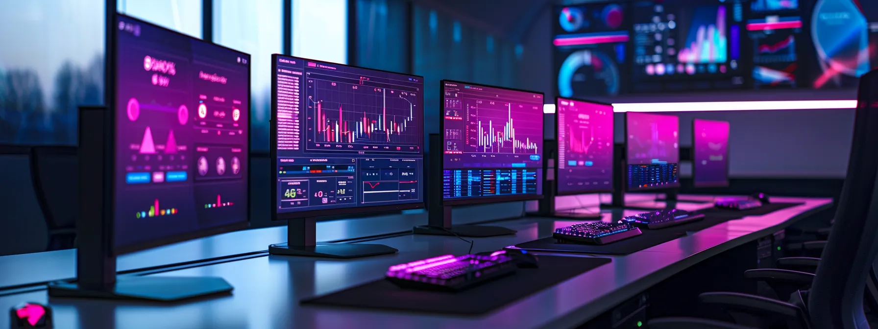 Understanding Desktop Management: Functions and Mechanisms 10 a dynamic it workspace featuring sleek desktops with vibrant screens displaying real-time performance metrics, illuminated by soft, warm lighting to create an inviting yet professional environment focused on streamlined productivity and security.