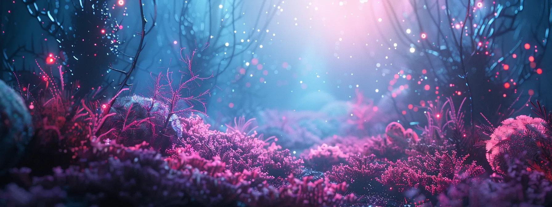 a futuristic digital landscape illuminated by vibrant neon lights, showcasing interconnected nodes symbolizing decentralized identity systems, with abstract representations of ai and machine learning algorithms enhancing security and privacy.