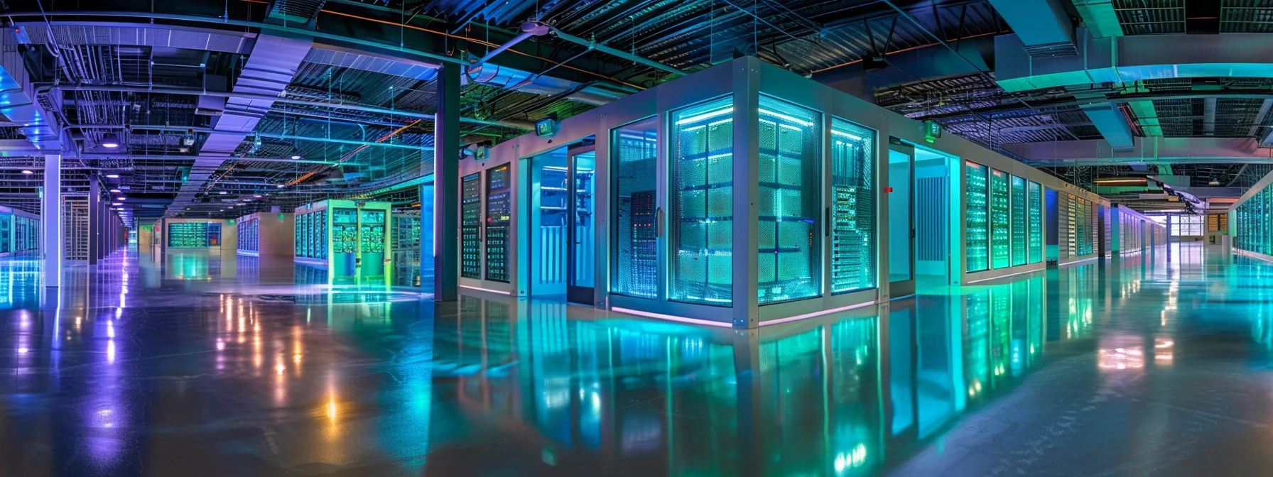 Container Management Solutions for Modern Challenges 9 a sleek, futuristic data center filled with glowing containerized servers and vibrant visualizations of load balancing and automation strategies, illuminated by dynamic blue and green lighting to emphasize advanced technology.