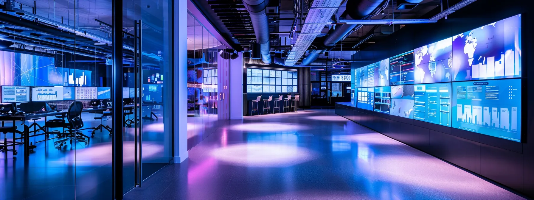 What Is Data Preparation? A Comprehensive Overview 14 a sleek, futuristic workspace with glowing screens and data flow visualizations, showcasing the seamless integration of ai and machine learning in streamlined data preparation processes under dynamic, ambient lighting.