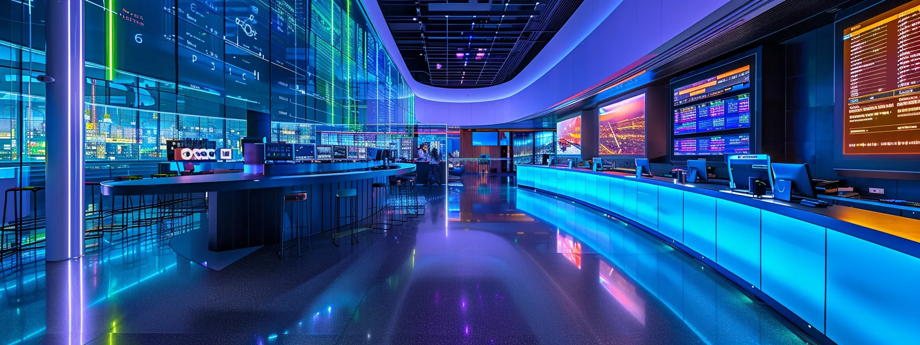 What Is iPaaS? An in-Depth Guide to Integration Platform as a Service 10 a sleek, modern control center showcases a digital display of automated workflows and data streams, illuminated by vibrant blue and green lights, symbolizing seamless integration and robust security in a dynamic enterprise environment.