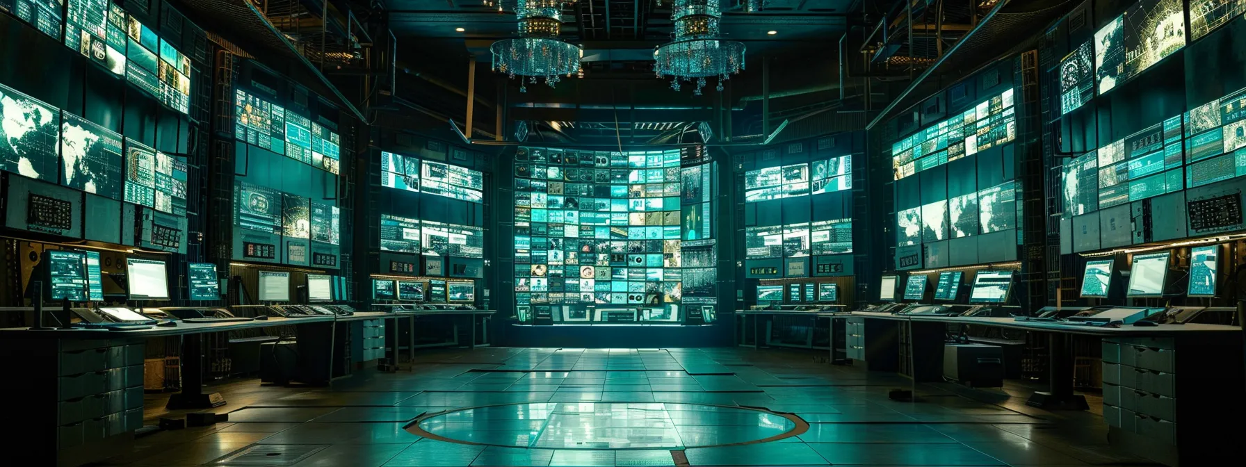 Understanding Application Performance Monitoring: A Comprehensive Guide to APM 11 a sleek, modern control room filled with glowing screens displaying real-time data analytics, illustrating the complex interplay of application performance and observability in a high-tech environment.