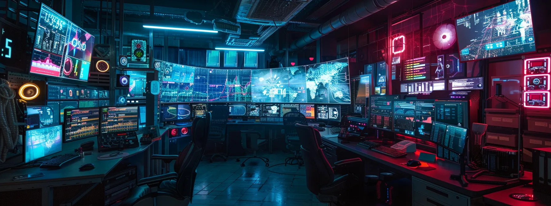 a sleek, modern it control room featuring multiple screens displaying a unified dashboard, radiating a sense of order and security in a vibrant, tech-driven environment.