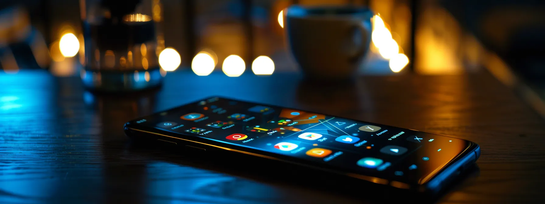 a sleek, modern smartphone displaying a vibrant security app interface, illuminated by soft, focused lighting, symbolizes cutting-edge mobile device security practices in a high-tech environment.