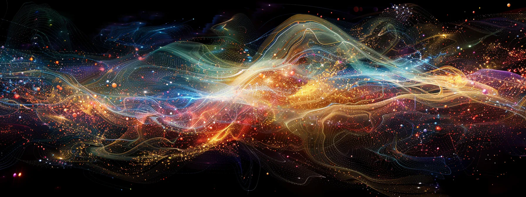 Understanding Application Performance Monitoring: A Comprehensive Guide to APM 21 a vibrant, abstract visualization of interconnected data streams symbolizing application performance monitoring, with dynamic colors flowing seamlessly to represent the standardized and collaborative nature of opentelemetry in a digital landscape.