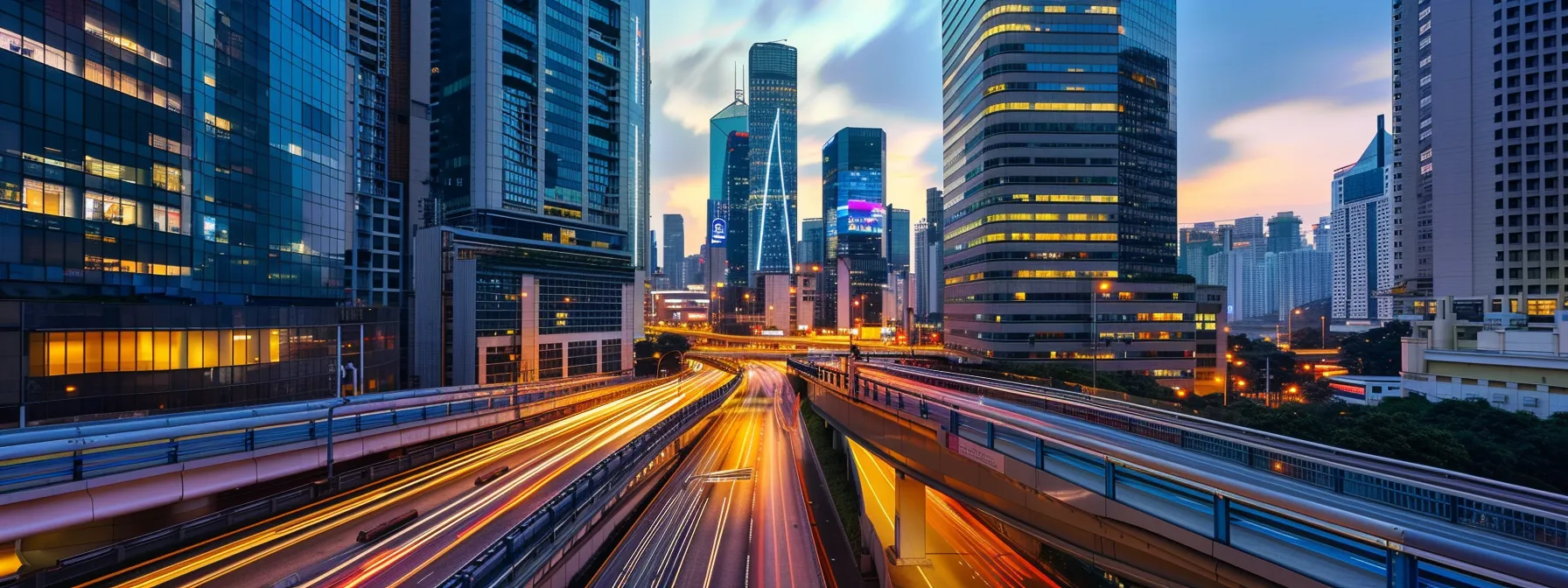 Big Data Best Practices for Business Growth 9 a vibrant and dynamic cityscape at dusk, illuminated by digital billboards displaying data visualizations, symbolizes the transformative power of big data in driving business growth and innovation.