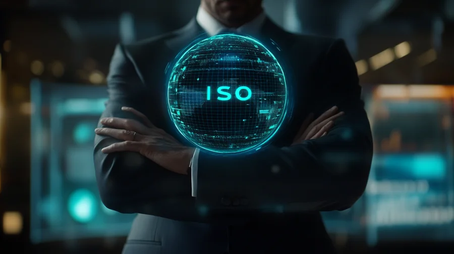 Understanding the International Organization for Standardization (ISO) 9 Man with ISO Hologram
