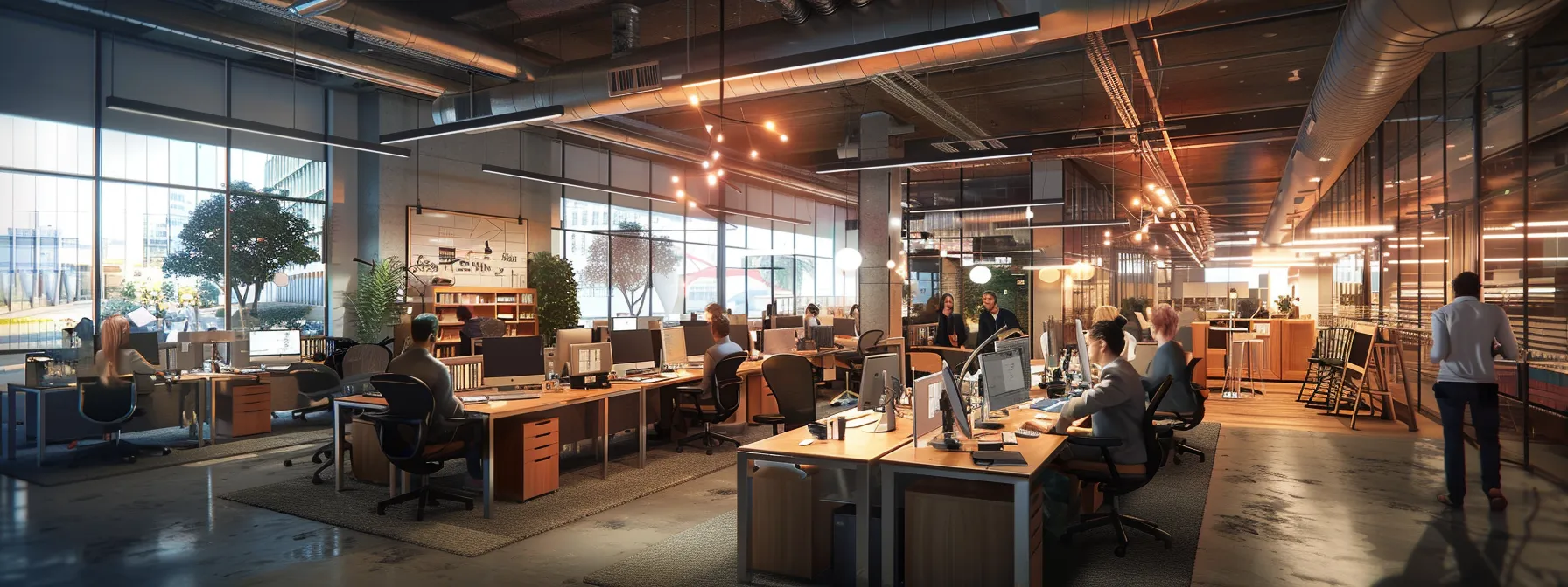 What Is the Bullwhip Effect? A Guide for Professionals 13 a dynamic office environment buzzes with energy as diverse professionals collaborate around sleek, modern workstations, illuminated by warm overhead lighting that accentuates their focused expressions and innovative ideas.