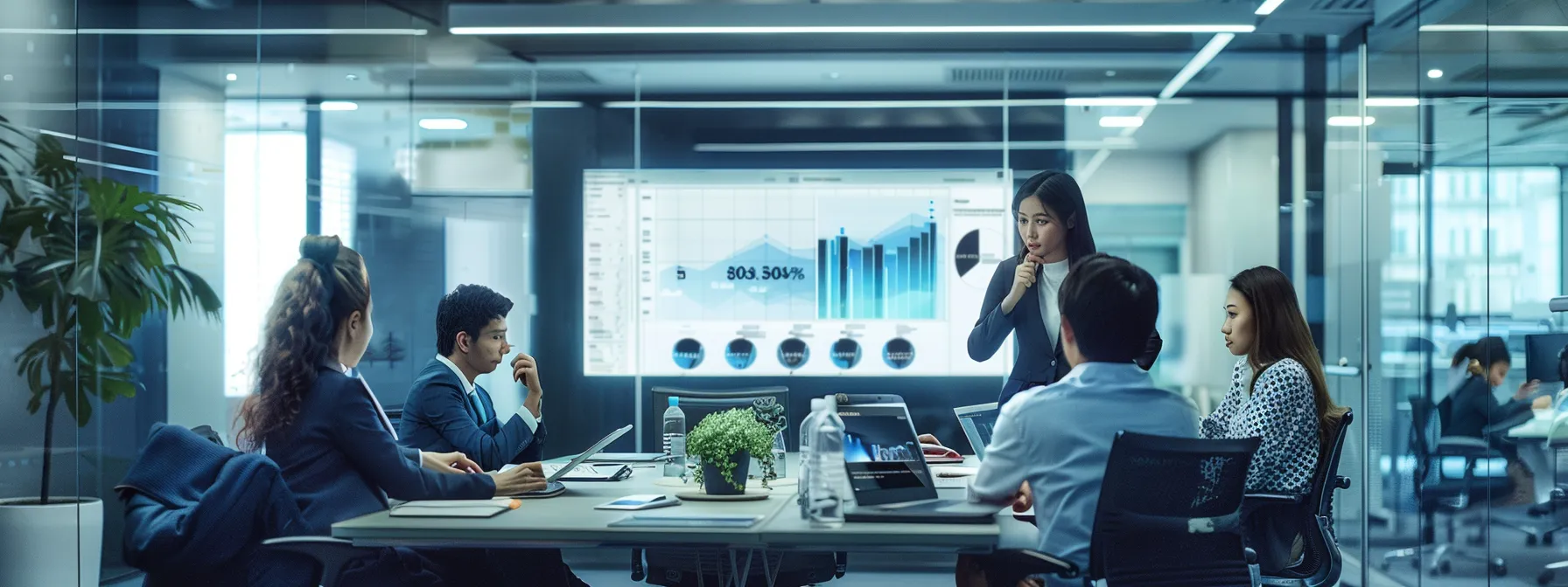 Mastering the MSP Business Model: A Practical Guide 12 a sleek, modern office environment showcases a diverse team collaborating around a digital dashboard, illuminated by soft, natural light, emphasizing the theme of efficient operations and seamless service delivery.