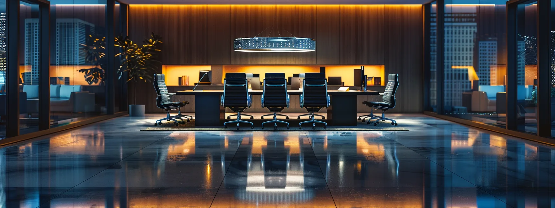 A Guide to What Is a Backpropagation Algorithm in ML 11 a sleek, modern office space features a large conference table surrounded by stylish ergonomic chairs, illuminated by soft, ambient lighting reflecting off polished wooden surfaces, conveying an atmosphere of professionalism and collaboration.