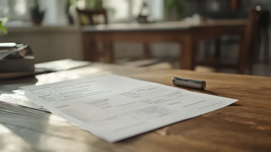 invoice paper on desk