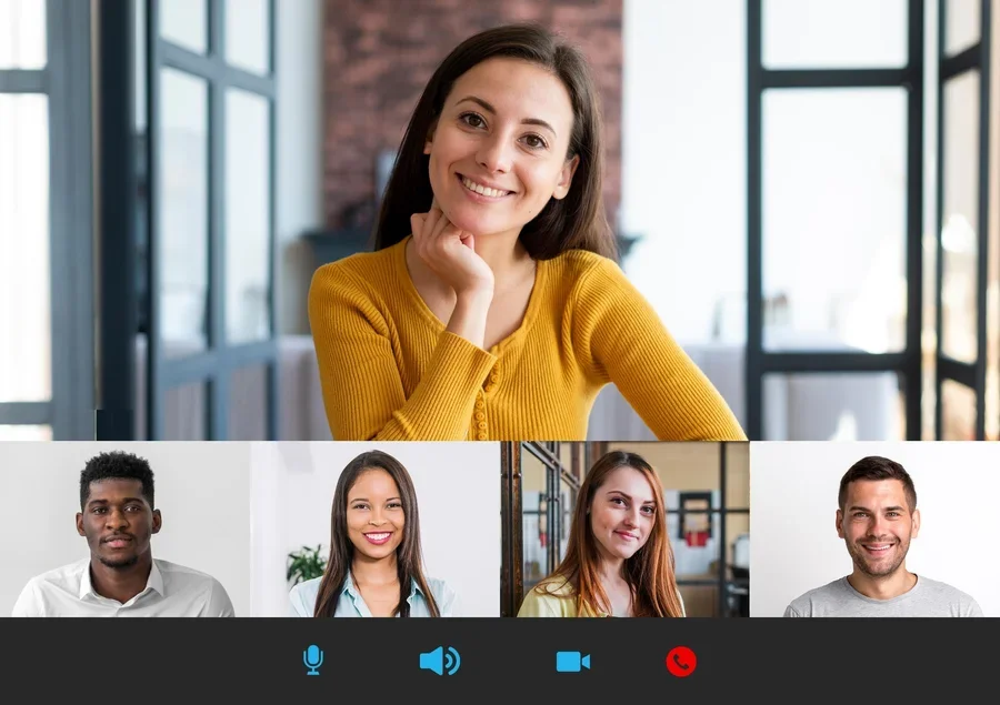 The Top Reasons Digital Marketing Agencies Choose Virtual Addresses 9 team video call interface