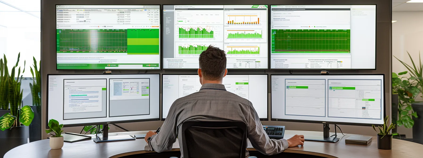 What is a Batch File? 12 a dynamic office environment features a focused it professional monitoring multiple screens displaying batch file scripts, emphasizing the critical need for performance analytics and security checks in modern business operations.