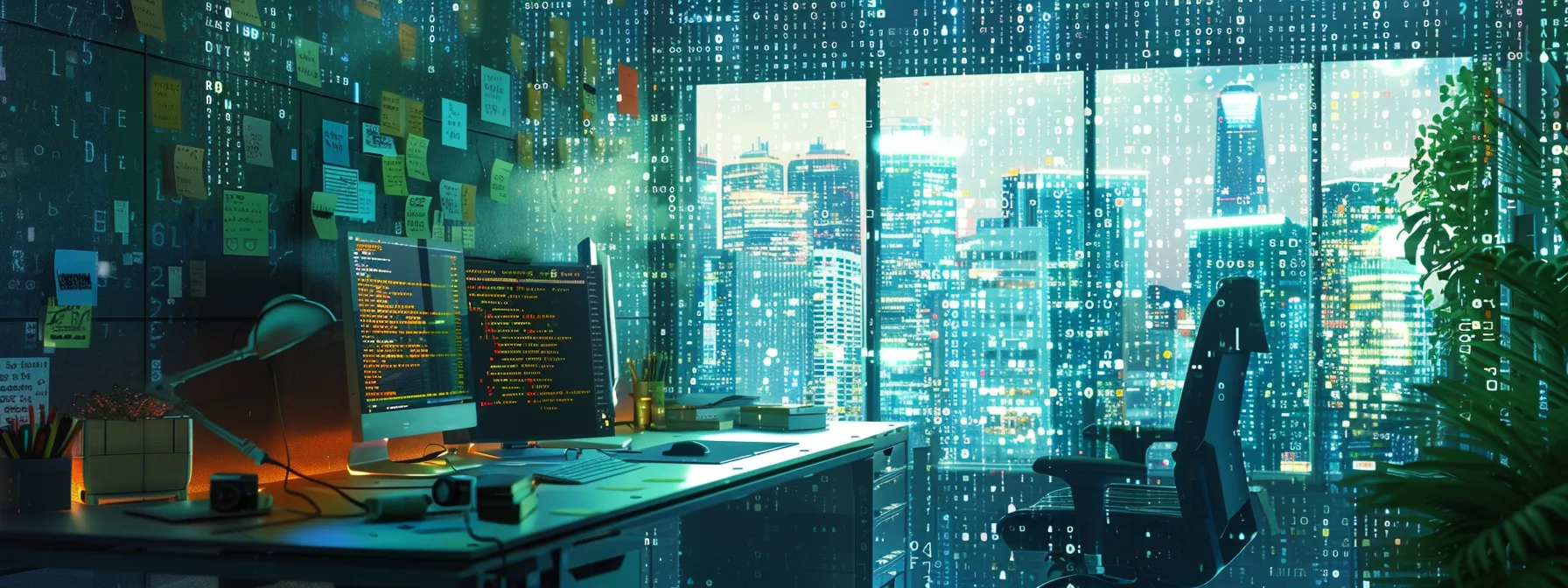 What is a Batch File? 13 a focused office environment showcases a computer screen displaying a vibrant code editor filled with highlighted batch file syntax errors, alongside open log files and troubleshooting notes, symbolizing the meticulous process of debugging scripts for operational efficiency.