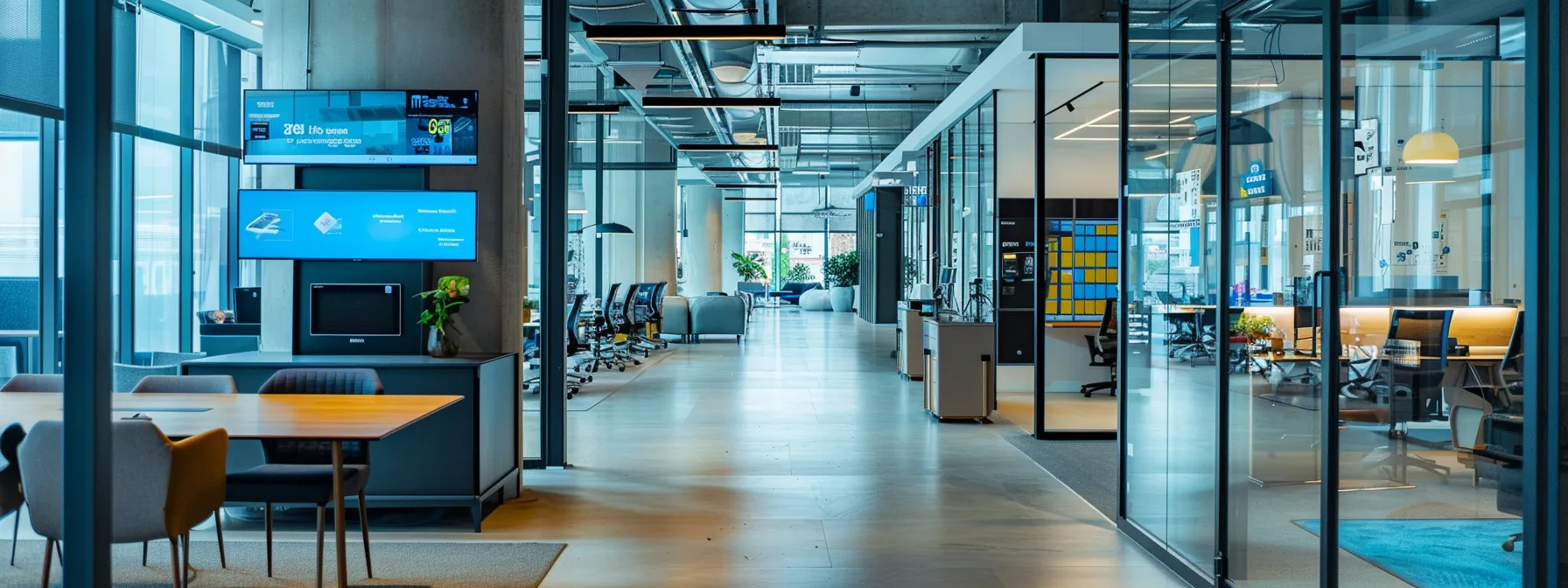 Understanding Base Station Technology in Telecommunications 10 a sleek, modern office environment showcases a high-tech base station prominently situated amidst vibrant screens displaying network graphics, emphasizing its critical role in facilitating seamless wireless communication.
