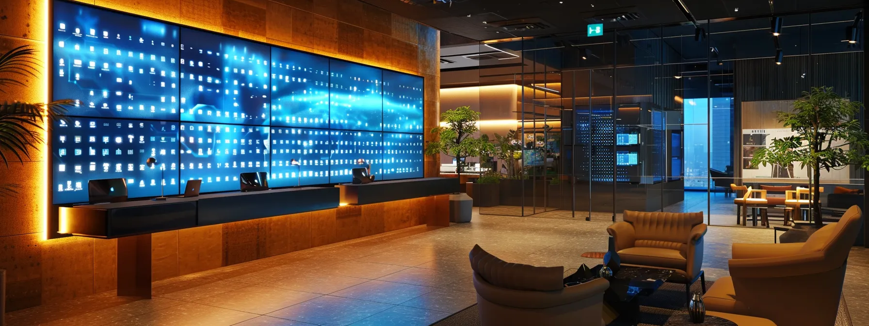 Key Elements in Business to Business and B2B B2C Models 17 a sleek, modern office setting with professionals engaged in a dynamic discussion around a digital screen displaying b2b2c strategies, illuminated by strategic lighting to emphasize the importance of efficient management and emotional engagement in business practices.