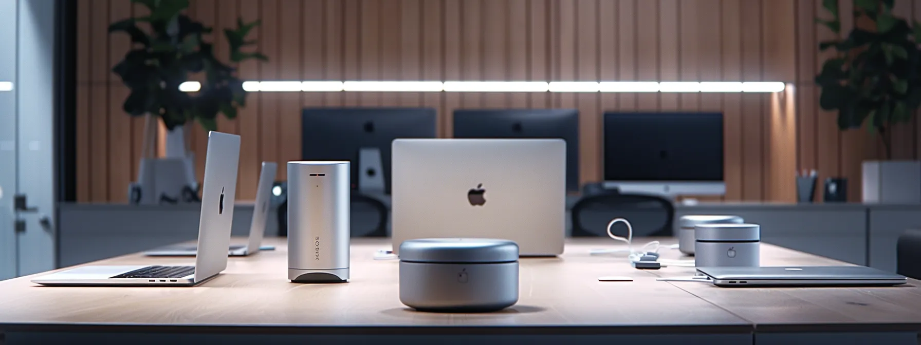 Understanding Base Station Technology in Telecommunications 12 a sleek, modern office setup showcases a meticulously arranged array of apple networking devices, including an airport extreme and time capsule, with a laptop displaying configuration settings on a sharp, backlit screen, conveying a sense of advanced technology and streamlined connectivity.