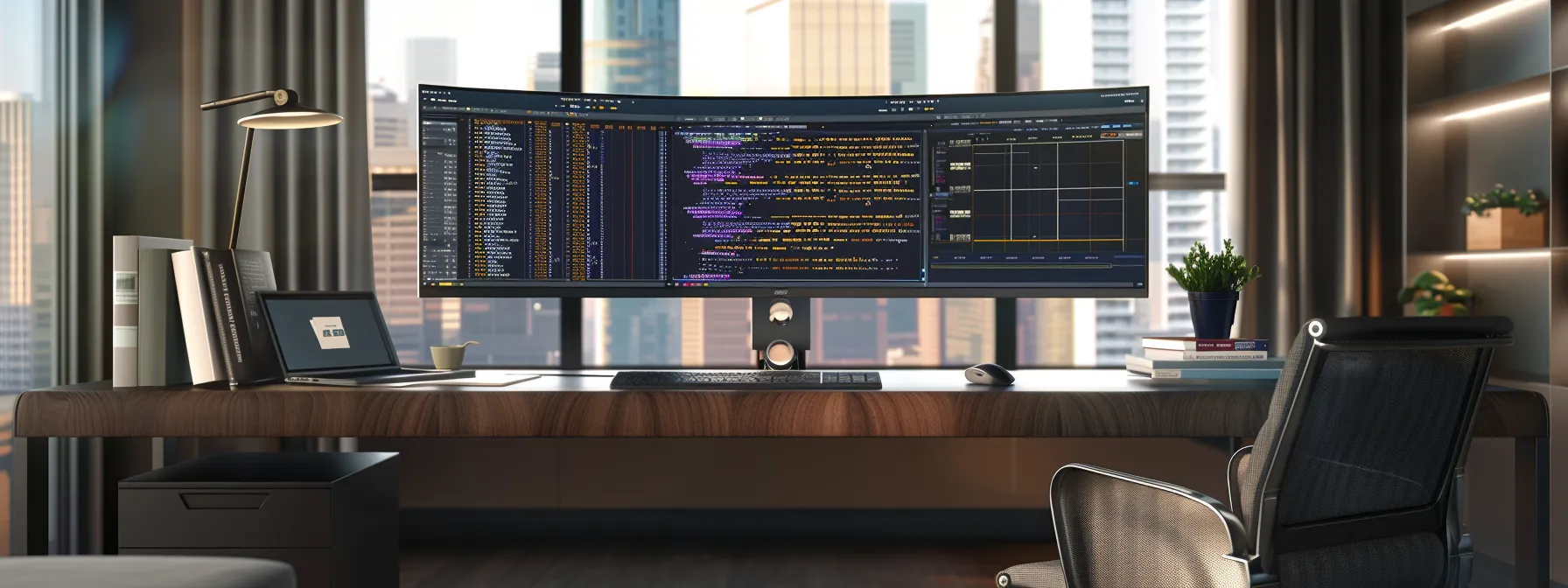 Optimizing Your Workflow Using Bash, Bourne Again Shell Tools 12 a sleek, modern office workspace showcases a high-resolution monitor displaying a vibrant terminal interface filled with code snippets, while a well-organized desk features essential scripting books and a powerful laptop, embodying the dynamic essence of bash's core features in technology and automation.