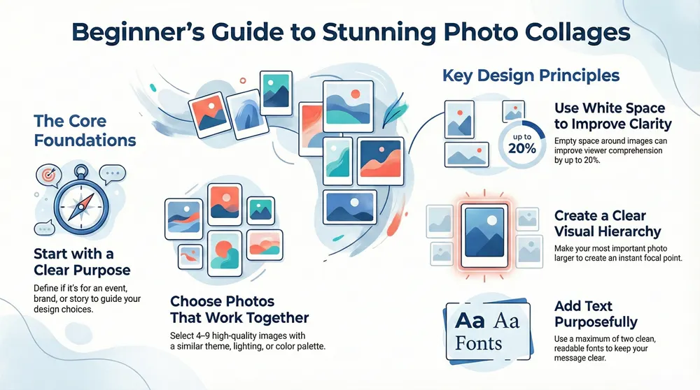 Infographic about Creative Photo Collage Design Tips for Beginners