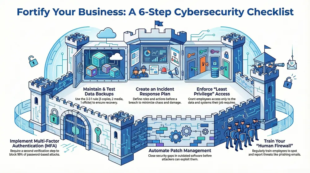 A Practical Small Business Cybersecurity Checklist: 10 Essential Actions 9 Infographic about Practical Small Business Cybersecurity Checklist