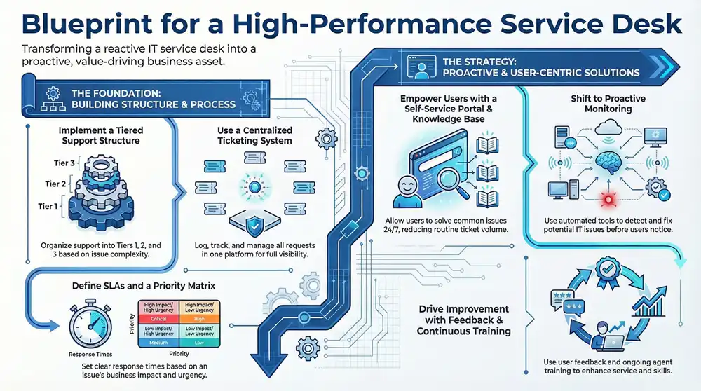 Infographic about Service Desk Best Practices to Elevate Your IT Support