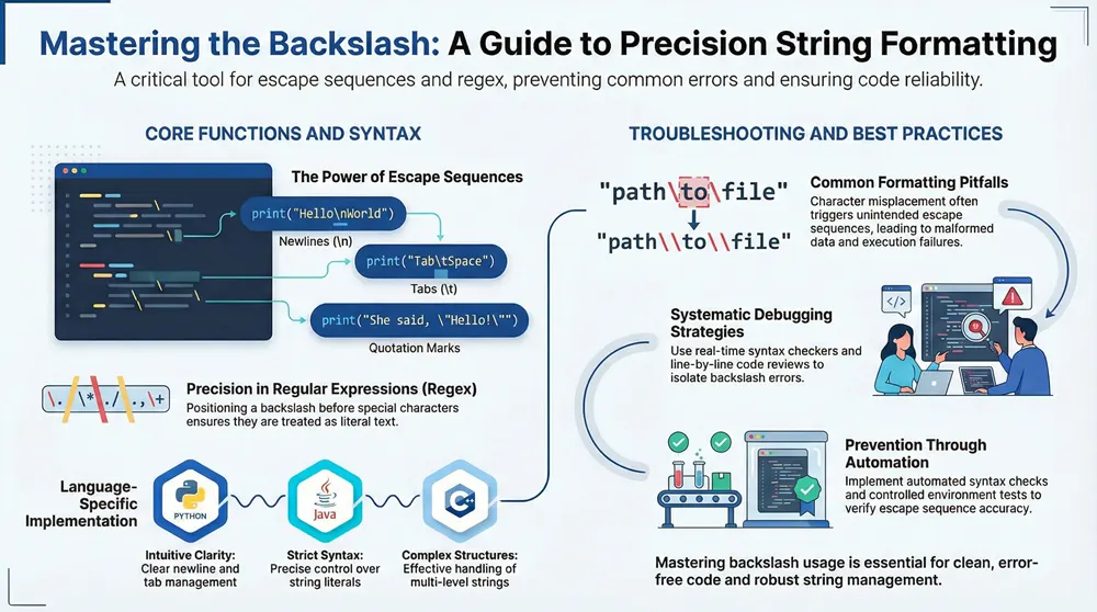 Infographic about the Role of Backslash in Command Line Usage