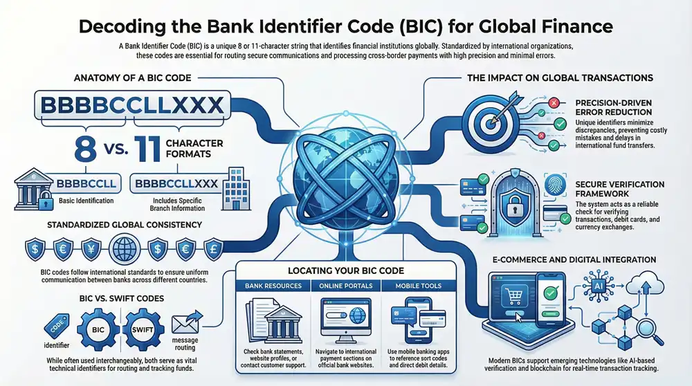 Infographic about BIC (bank identifier code)