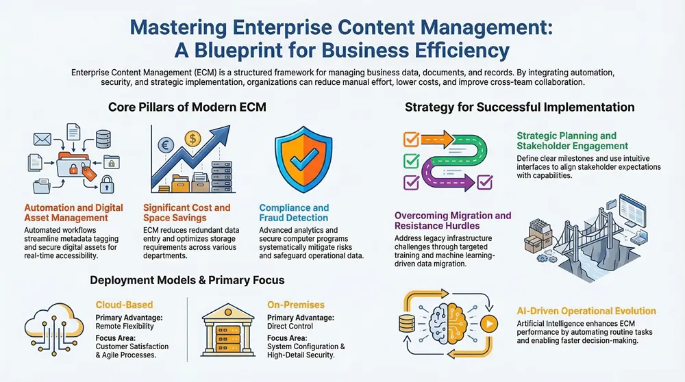 Infographic about The Role of ECM in Business Efficiency and Collaboration