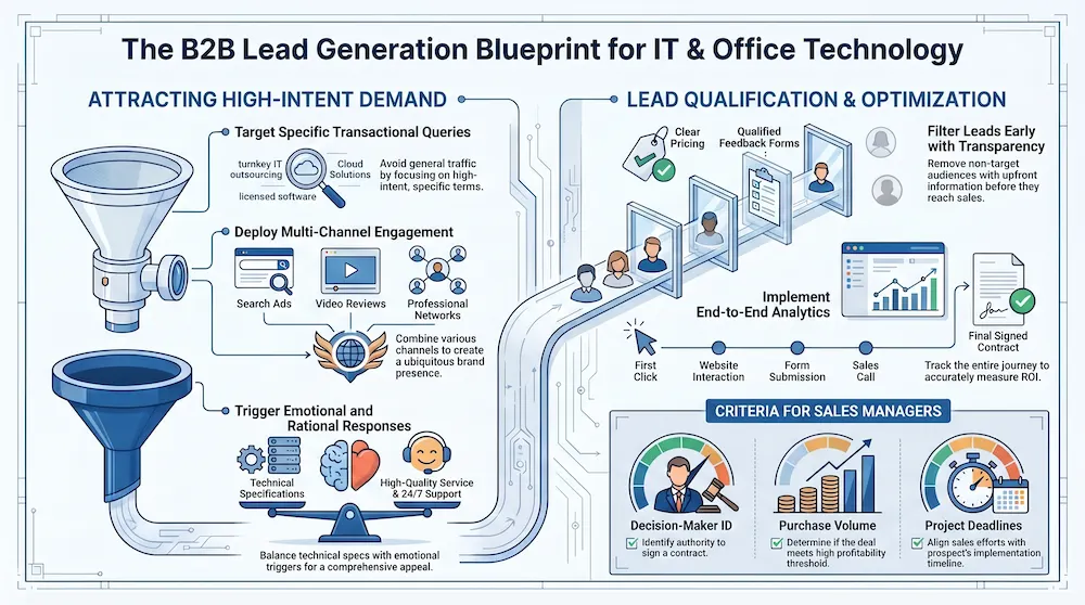 Infographic about How to Reach High-Intent Buyers for Office Equipment and IT Services, A Practical Guide
