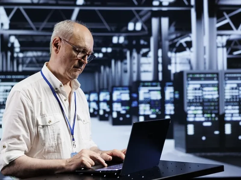 serviceman-setting-up-gaming-servers